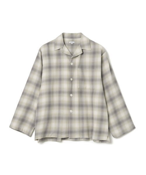 아노블리어() 옴브레 체크 플레어 셔츠 [카키] 상품 이미지