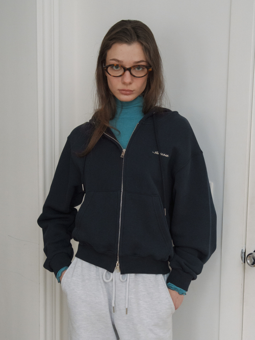 Classic Zip-up Hoodie (Navy)