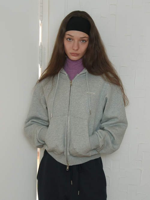 Classic Zip-up Hoodie (Melange Gray)