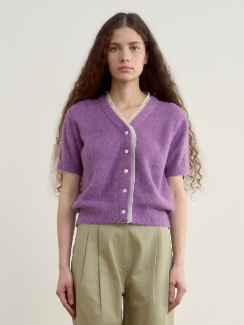 시엔느() Rosha Organza Alpaca Half Cardigan (Purple) 상품 이미지