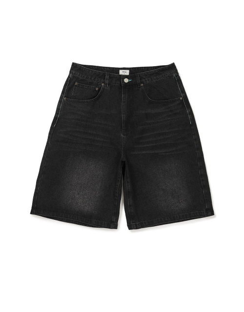 [Mmlg] DENIM WIDE BERMUDA PANTS (BLACK)