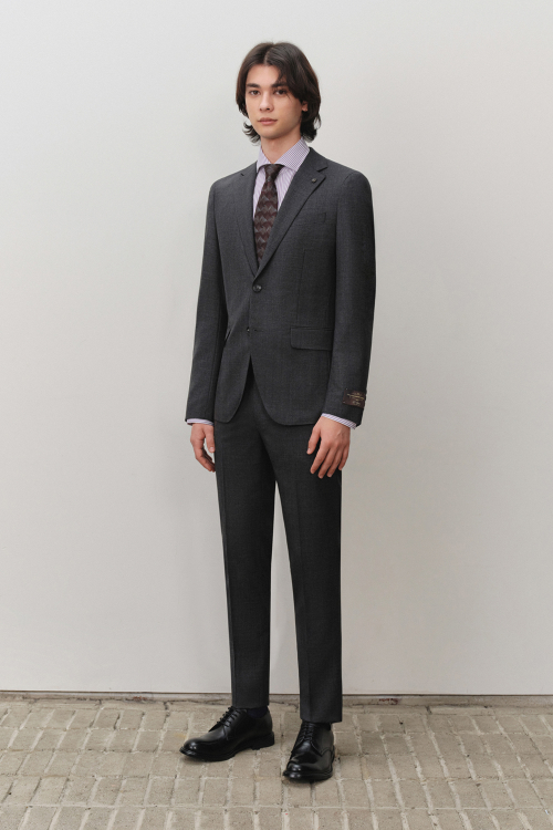 Костюм CANONICO шерсть 100 Camicia Grey BNESJA012GY_BNESPA112GY