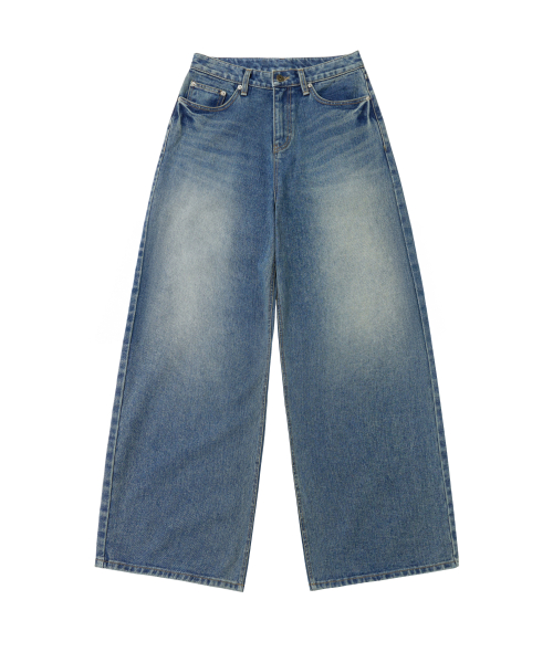 Wide Denim Pants (Vintage Blue)