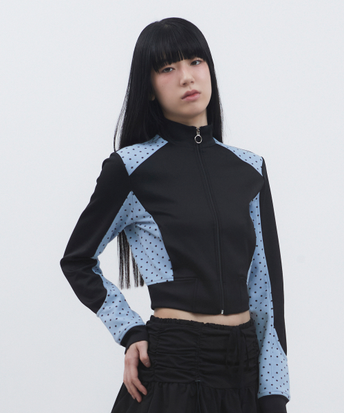 DOT LAYERD TRACK JACKET [BLACK]