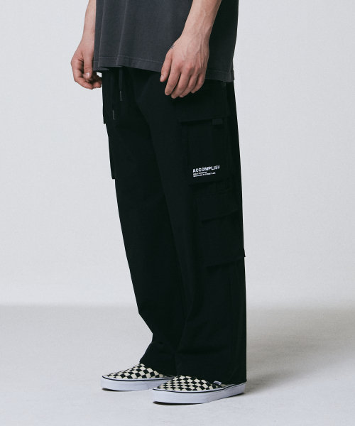 Широкие карго-брюки дабл BLACK (MP2PU365-076)