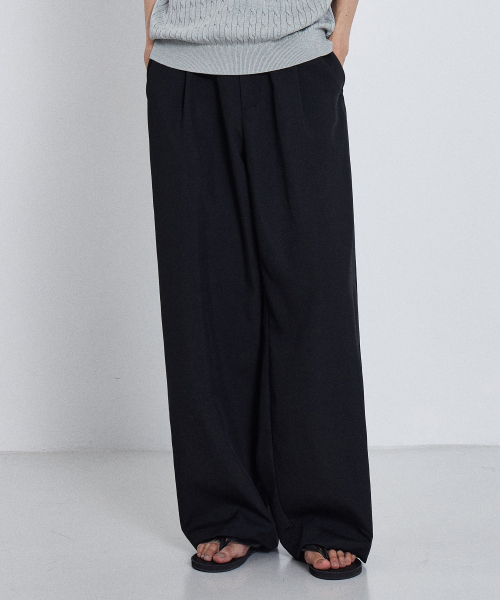 Summer Semi Wide Slacks_Black