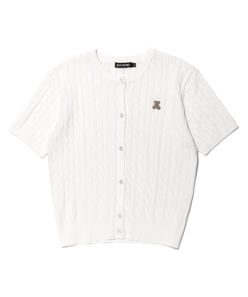 Тонкий кардиган Retro Bear с коротким рукавом OFF WHITE (LP2SF229-001)