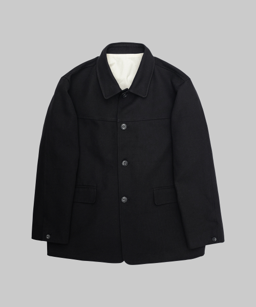 Black Cotton Canvas Work Jacket