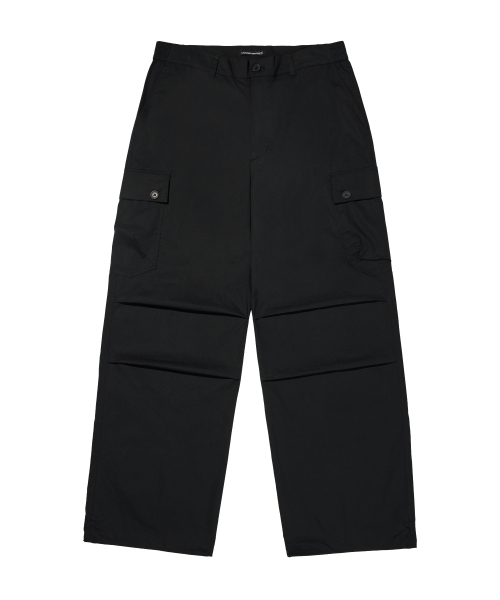 REGULAR FIT CARGO PANTS (BLACK)