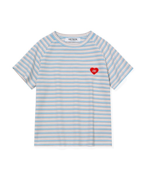 Футболка в полоску с сердцем (BLUE)