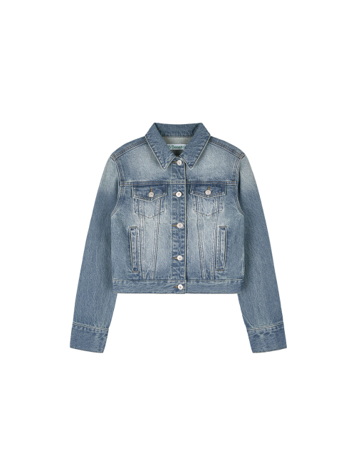 Джинсовая куртка с вареным эффектом (Light Blue)