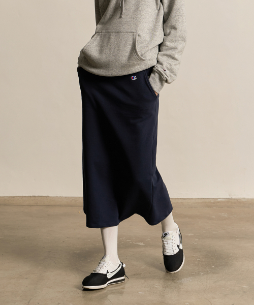 여성 C로고 롱 스트링 스커트 Nomal Navy