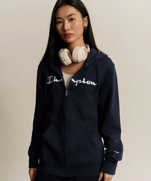 Худи на молнии с большим логотипом Normal Navy