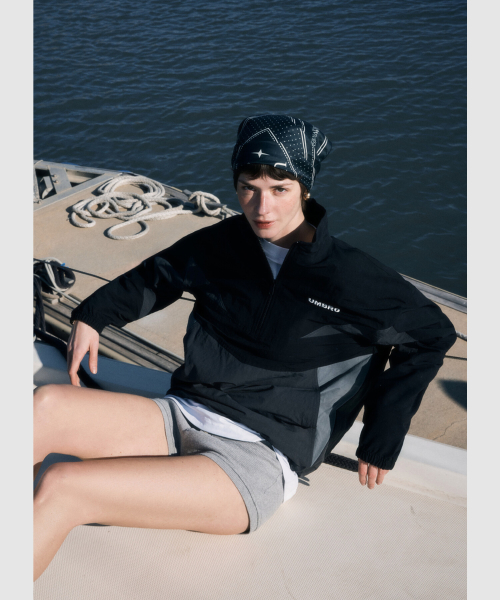 엄브로() 레이트 체크아웃 린넨 스탠넥 아노락 블랙(UQ221CWT49) 상품 이미지