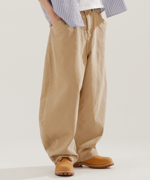 Skill Washed Balloon Pants Beige NSLP2611
