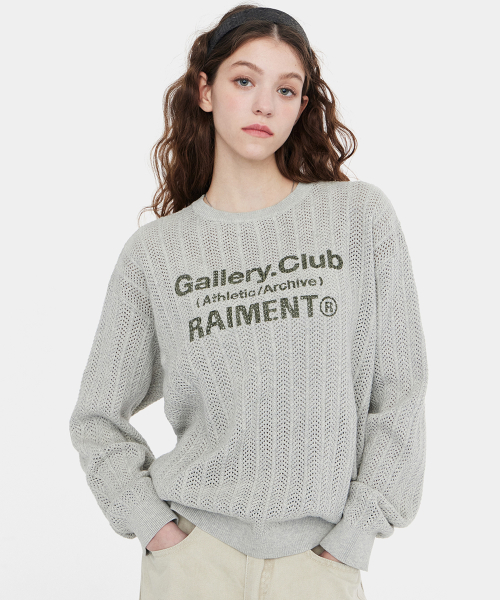 Сетчатый джемпер Crewneck Gallery Club Graphic (Oatmeal)