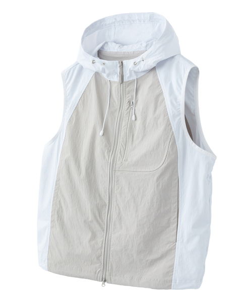 Curved Raglan худи-жилет на молнии Light Grey