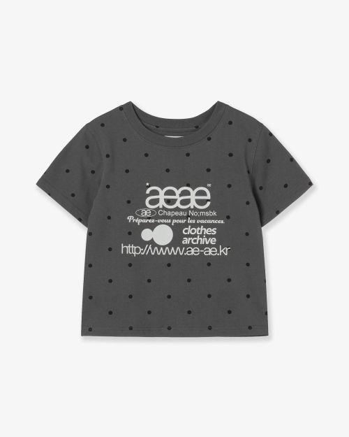 WEB LOGO DOT CROP T-SHIRTS [CHARCOAL]