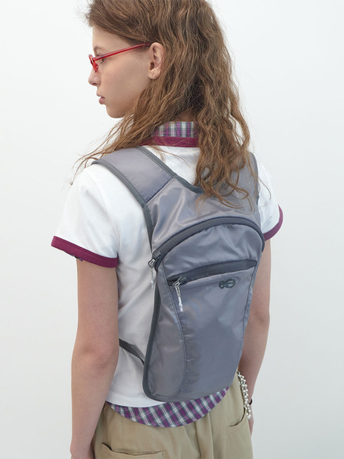 Double Logo Sporty Backpack (Grey)