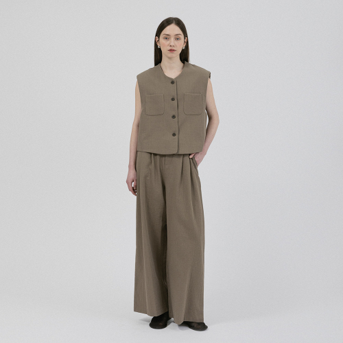 WD_Spring suit vest and pants set_BEIGE
