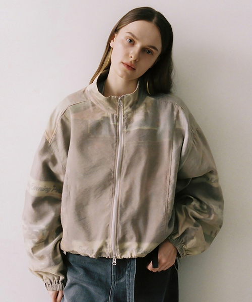 Graphic Sheer Jacket_Beige