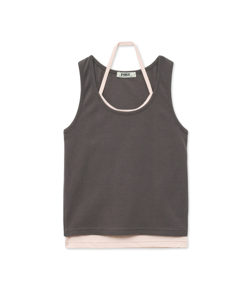 Layered Sleeveless Top_Charcoal