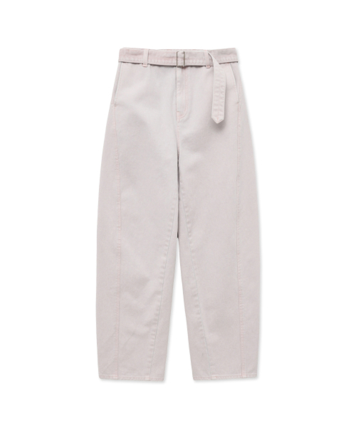 Twisted Belted Denim Trousers_Pink