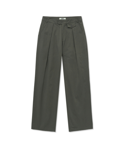 One-Tuck Tailored Trousers_Khaki