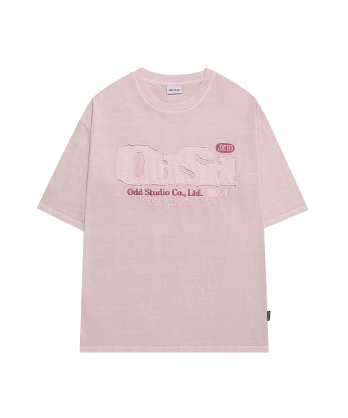 Футболка ODSD с пигментным окрашиванием и рваным эффектом - LIGHT PINK