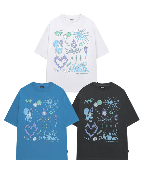 Kitsch Icon Graphic Overfit T-shirt - 3COLOR