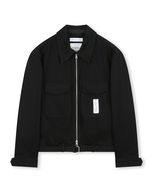 CONE MILL MILITARY ZIP-UP DENIM JACKET BLACK