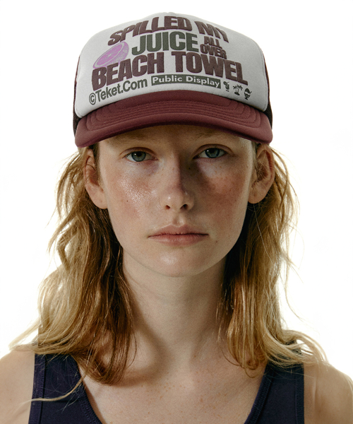 테켓(TEKET) Be Careful Trucker Cap Burgundy - 사이즈 & 후기