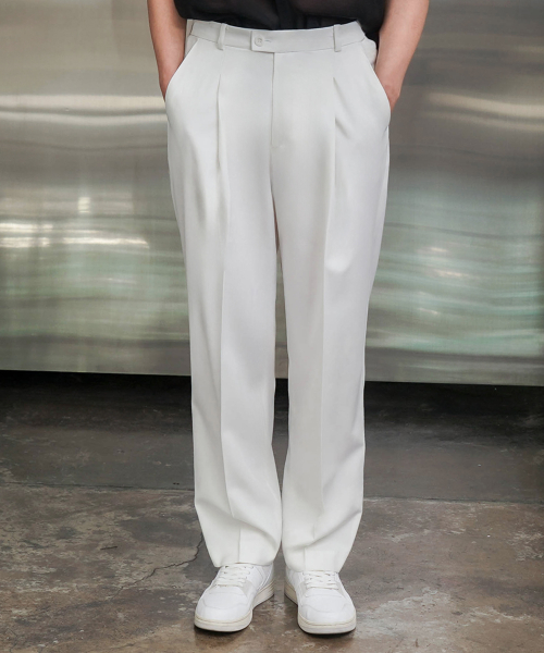 Шерстяные брюки carrot leg [White(UNISEX)]_UTP-FP51