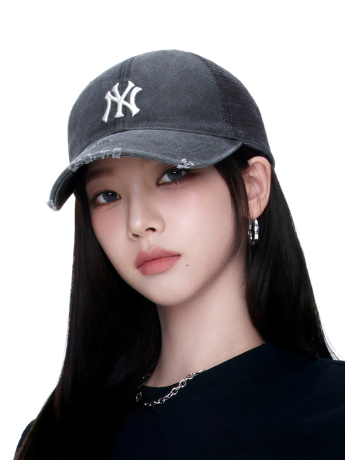 엠엘비() [카리나 착용] 베이직 워싱 메쉬캡 NY (Charcoal Grey) 상품 이미지
