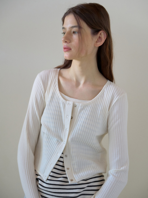 SOFT RIB JERSEY CARDIGAN CREAM