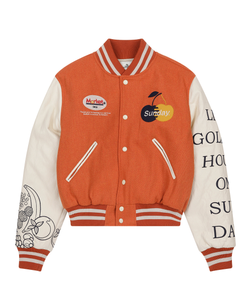W) GOLDEN HOUR VARSITY JACKET ORANGE