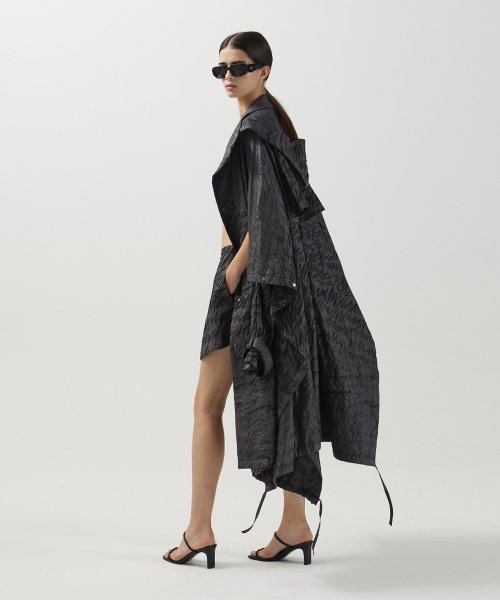 Stitch hooded cape