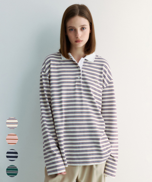 (Women) Поло в полоску geek chic - 4 COLOR