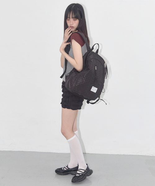 DOT ROUND BACKPACK (BLACK) F25QE992