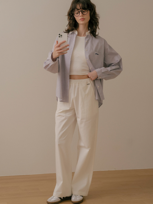 Maroon хлопок pants_White