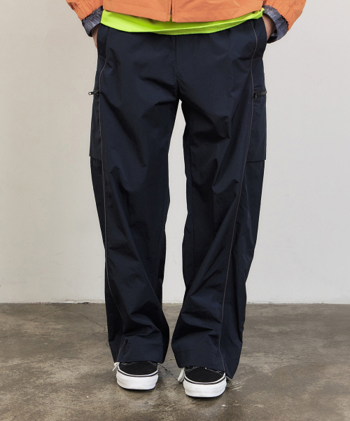 PIPING CARGO TRACK PANTS (NAVY)