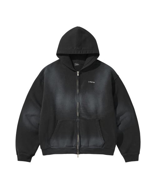 LOGO ZIP-UP HOODIE / BLACK