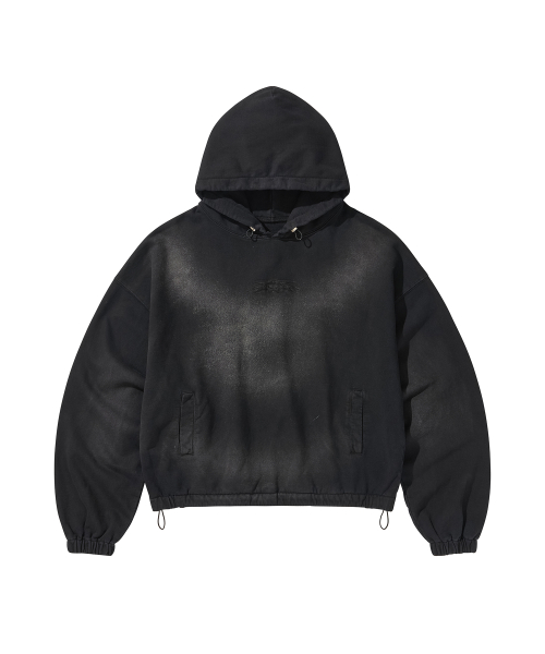 LOGO STRING HOODIE / BLACK
