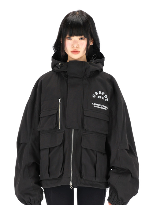 Худи-куртка GRID Chino Pockets (Black)