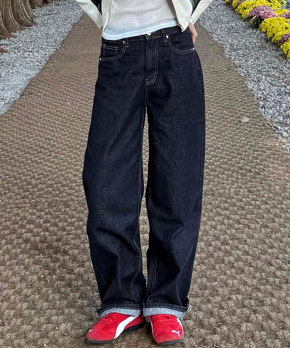 Normal Women широкий деним Pants 6 Color [ULZD_1001]