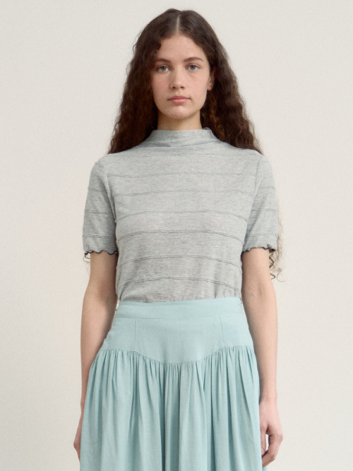 시엔느() Bless Stripe Top (Melange Gray) 상품 이미지