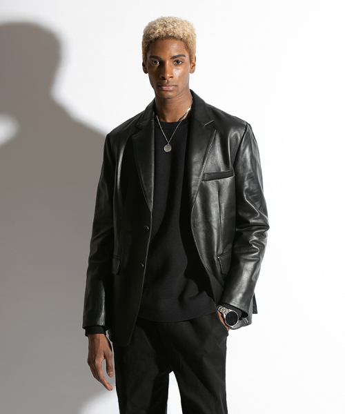 Кожаный блейзер из овчины (BLACK)