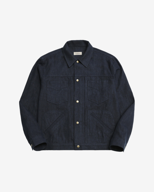 Type-2 Linen Trucker Jacket (Navy)