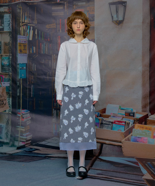 Round Frill Shirts (White)