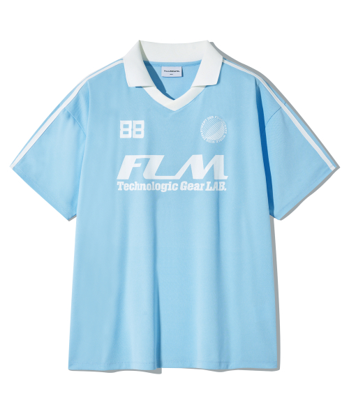 Футболка-джерси FLM с большим логотипом-Sky Blue